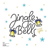 jingle bells, lettrage à la main, carte de vœux élégante, décorations de bannière vecteur