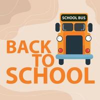retour à l'illustration de conception de vecteur d'école avec le thème de l'autobus scolaire