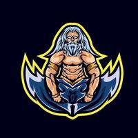 tête de zeus e sport mascotte logo design illustration vectorielle vecteur