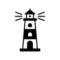 icône de phare pour le signe de navigation en bord de mer ou en eau peu profonde vecteur