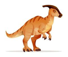 illustration de vecteur de dinosaure parasaurolophus isolé sur fond blanc