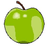 pixel icône bonne nutrition fruits pomme verte vecteur