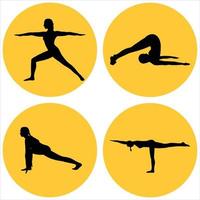 collection de postures de yoga vecteur
