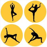 collection de postures de yoga vecteur
