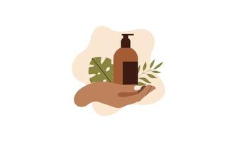 cosmétique naturelle à partir de plantes biologiques en vecteur féminin