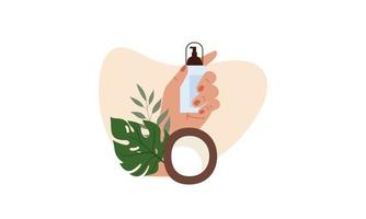 cosmétique naturelle à partir de plantes biologiques en vecteur féminin