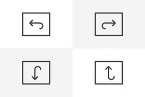 vecteur de jeu d'icônes de touche fléchée. vecteur d'icône de touche fléchée isolé sur fond blanc