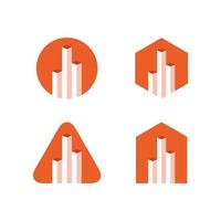 modèle de logo de bâtiment orange vectoriel