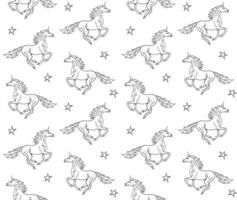 modèle sans couture de vecteur de licorne dessiné à la main