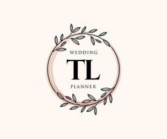 tl initiales lettre mariage monogramme logos collection, modèles minimalistes et floraux modernes dessinés à la main pour cartes d'invitation, réservez la date, identité élégante pour restaurant, boutique, café en image vectorielle vecteur