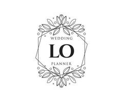 lo initiales lettre collection de logos de monogramme de mariage, modèles minimalistes et floraux modernes dessinés à la main pour cartes d'invitation, réservez la date, identité élégante pour restaurant, boutique, café en image vectorielle vecteur