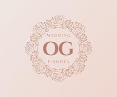 og initiales lettre mariage monogramme logos collection, modèles minimalistes et floraux modernes dessinés à la main pour cartes d'invitation, réservez la date, identité élégante pour restaurant, boutique, café en image vectorielle vecteur