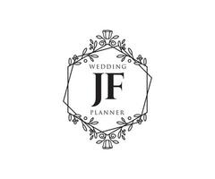 jf initiales lettre mariage monogramme logos collection, modèles minimalistes et floraux modernes dessinés à la main pour cartes d'invitation, réservez la date, identité élégante pour restaurant, boutique, café en image vectorielle vecteur