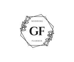 logo féminin initial gf. utilisable pour les logos nature, salon, spa, cosmétique et beauté. élément de modèle de conception de logo vectoriel plat.