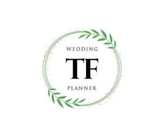 tf initiales lettre collection de logos de monogramme de mariage, modèles minimalistes et floraux modernes dessinés à la main pour cartes d'invitation, réservez la date, identité élégante pour restaurant, boutique, café en image vectorielle vecteur