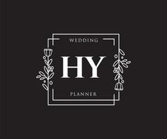 initiale hy logo féminin. utilisable pour les logos nature, salon, spa, cosmétique et beauté. élément de modèle de conception de logo vectoriel plat.