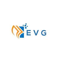 création de logo de comptabilité de réparation de crédit evg sur fond blanc. concept de logo de lettre de graphique de croissance des initiales créatives evg. création de logo de financement d'entreprise evg. vecteur
