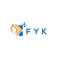 création de logo de comptabilité de réparation de crédit fyk sur fond blanc. concept de logo de lettre de graphique de croissance des initiales créatives fyk. création de logo de financement d'entreprise fyk. vecteur