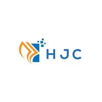 création de logo de comptabilité de réparation de crédit hjc sur fond blanc. hjc creative initiales croissance graphique lettre logo concept. création de logo de financement d'entreprise hjc. vecteur