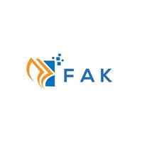 création de logo de comptabilité de réparation de crédit fak sur fond blanc. fak initiales créatives croissance graphique lettre logo concept. création de logo de financement d'entreprise fak. vecteur