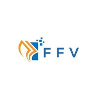 création de logo de comptabilité de réparation de crédit ffv sur fond blanc. concept de logo de lettre de graphique de croissance des initiales créatives ffv. création de logo de financement d'entreprise ffv. vecteur