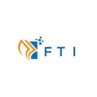 création de logo de comptabilité de réparation de crédit fti sur fond blanc. fti initiales créatives croissance graphique lettre logo concept. création de logo de financement d'entreprise fti. vecteur