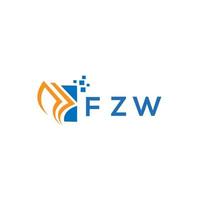 création de logo de comptabilité de réparation de crédit fzw sur fond blanc. fzw initiales créatives croissance graphique lettre logo concept. création de logo de financement d'entreprise fzw. vecteur