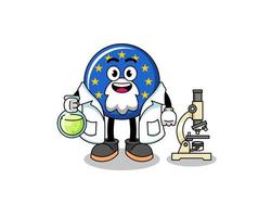 mascotte du drapeau de l'europe en tant que scientifique vecteur