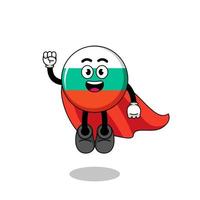 dessin animé drapeau bulgarie avec super-héros volant vecteur
