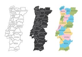 Carte du Portugal vecteur