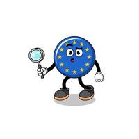 mascotte de la recherche du drapeau de l'europe vecteur