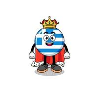 mascotte, illustration, de, grèce, drapeau, roi vecteur