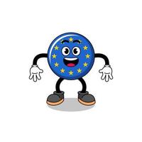 caricature du drapeau de l'europe avec un geste surpris vecteur
