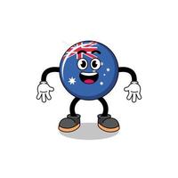 caricature du drapeau australien avec un geste surpris vecteur