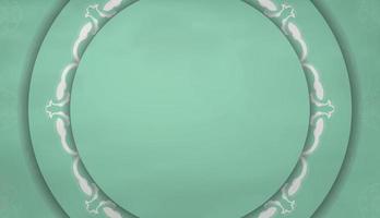 couleur menthe baner avec motif blanc mandala et place pour le texte vecteur