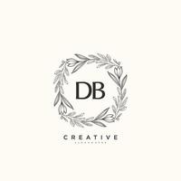 art du logo initial db beauty vector, logo manuscrit de la signature initiale, mariage, mode, bijoux, boutique, floral et botanique avec modèle créatif pour toute entreprise ou entreprise. vecteur