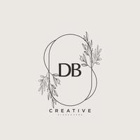 art du logo initial db beauty vector, logo manuscrit de la signature initiale, mariage, mode, bijoux, boutique, floral et botanique avec modèle créatif pour toute entreprise ou entreprise. vecteur