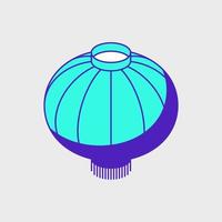 illustration d'icône vecteur isométrique lanterne chinoise