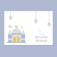 illustration de carte de voeux eid mubarak vecteur