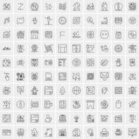 pack de 100 icônes de ligne universelles pour mobile et web vecteur