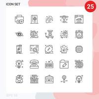 25 lignes vectorielles thématiques et symboles modifiables d'éléments de conception vectoriels modifiables vecteur