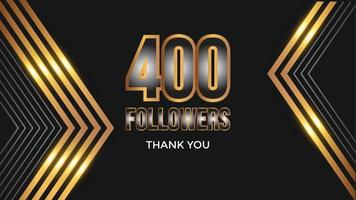 merci 400 followers bannière de modèle de félicitations. modèle de célébration de quatre cents abonnés 400 abonnés pour les médias sociaux vecteur