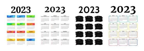 calendrier pour 2023 isolé sur fond blanc vecteur