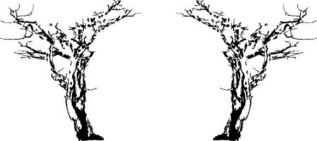 ensemble d'arbres noirs isolé sur fond blanc. silhouettes d'arbres. conception d'arbres pour affiches, bannières et articles promotionnels. illustration vectorielle vecteur