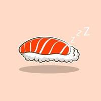 illustration vectorielle premium l sleep sushi mignon ventor. cuisine asiatique, délicieuse. vecteur