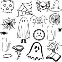 halloween horreur effrayant doodle vector art design