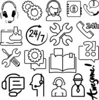 meilleur doodles symbole illustration vectorielle contour artwork vecteur