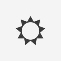 icône de vecteur de soleil. été, plage, signe de symbole météo