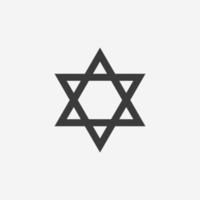 le symbole national de l'état d'israël, étoile de david icône vecteur symbole signe isolé