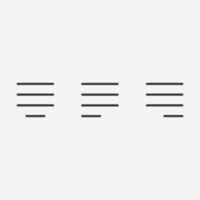 alignement, formatage, éditeur, grille icône vecteur symbole isolé signe